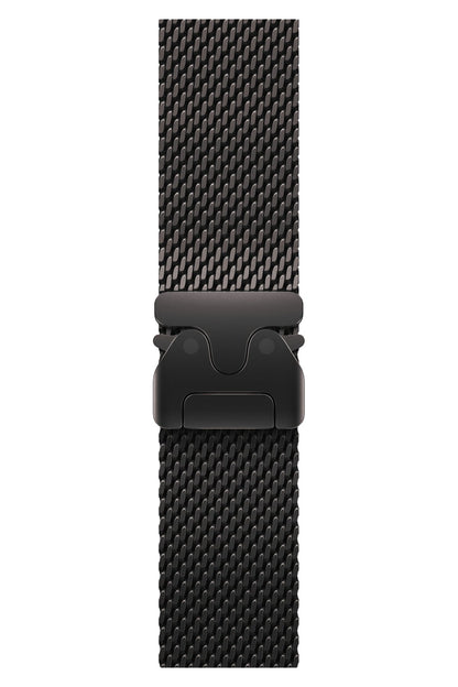 Apple Watch Ultra Uyumlu Kalın Örgü Milano Loop Siyah  bikordon