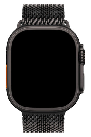 Apple Watch Ultra Uyumlu Kalın Örgü Milano Loop Siyah  bikordon