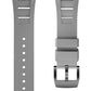 Apple Watch Ultra Uyumlu Terraflex Rubber Siyah Tokalı Gri Kordon  bikordon