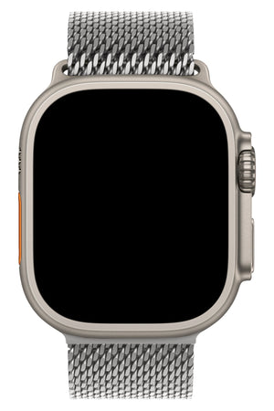 Apple Watch Ultra Uyumlu Titanyum Milano Loop Gümüş bikordon