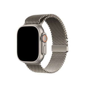 Apple Watch Ultra Uyumlu Titanyum Milano Loop Natürel bikordon