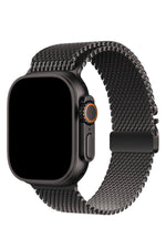 Apple Watch Ultra Uyumlu Titanyum Milano Loop Siyah bikordon