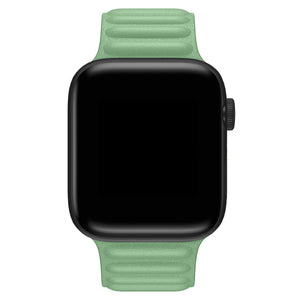 Apple Watch Uyumlu Baklalı Deri Loop Kordon Aventurin  bikordon