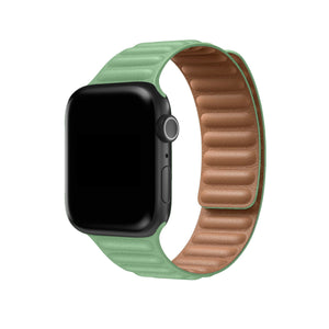 Apple Watch Uyumlu Baklalı Deri Loop Kordon Aventurin  bikordon
