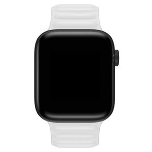 Apple Watch Uyumlu Baklalı Deri Loop Kordon Beyaz  bikordon