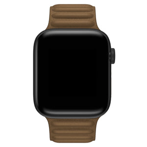 Apple Watch Uyumlu Baklalı Deri Loop Kordon Chamoisee  bikordon