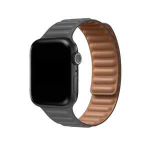 Apple Watch Uyumlu Baklalı Deri Loop Kordon Gri  bikordon