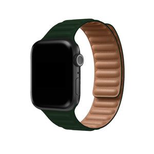 Apple Watch Uyumlu Baklalı Deri Loop Kordon Racing Yeşil  bikordon
