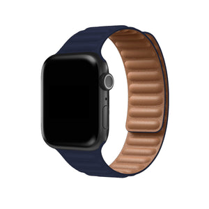Apple Watch Uyumlu Baklalı Deri Loop Kordon Royal Mavi  bikordon