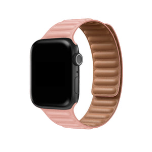 Apple Watch Uyumlu Baklalı Deri Loop Kordon Somon  bikordon