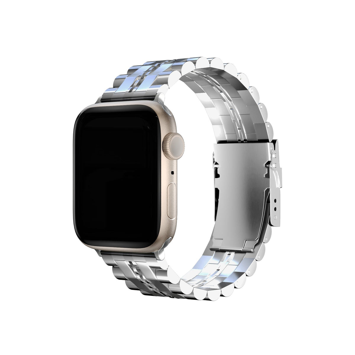 Apple Watch Uyumlu Çelik Steelmaster Loop Kordon Bright Gray  bikordon