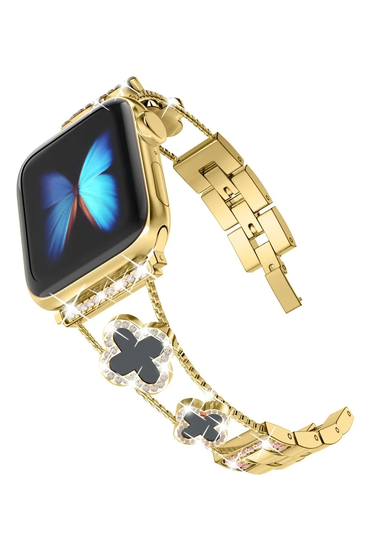 Apple Watch Uyumlu Clovella Metal Kordon Noir Gold bikordon