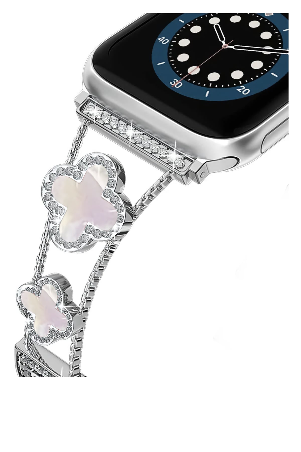 Apple Watch Uyumlu Clovella Metal Kordon Perlina bikordon