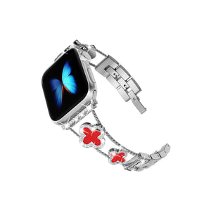 Apple Watch Uyumlu Clovella Metal Kordon Rubina bikordon