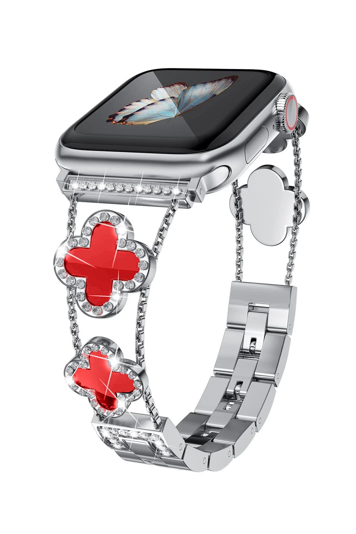 Apple Watch Uyumlu Clovella Metal Kordon Rubina bikordon