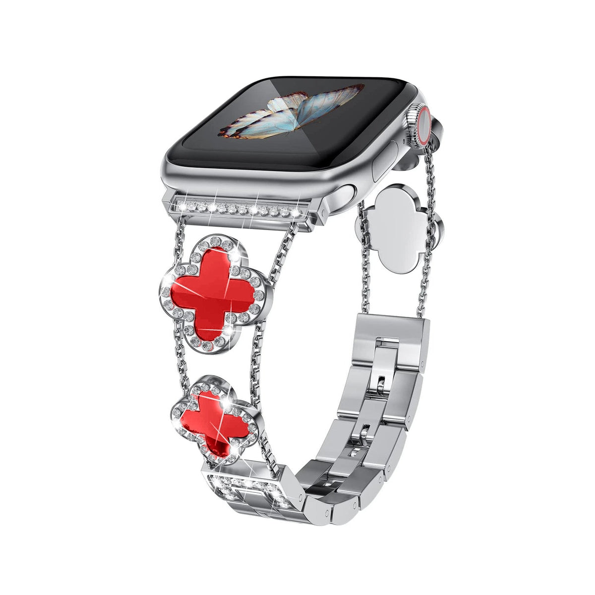 Apple Watch Uyumlu Clovella Metal Kordon Rubina bikordon