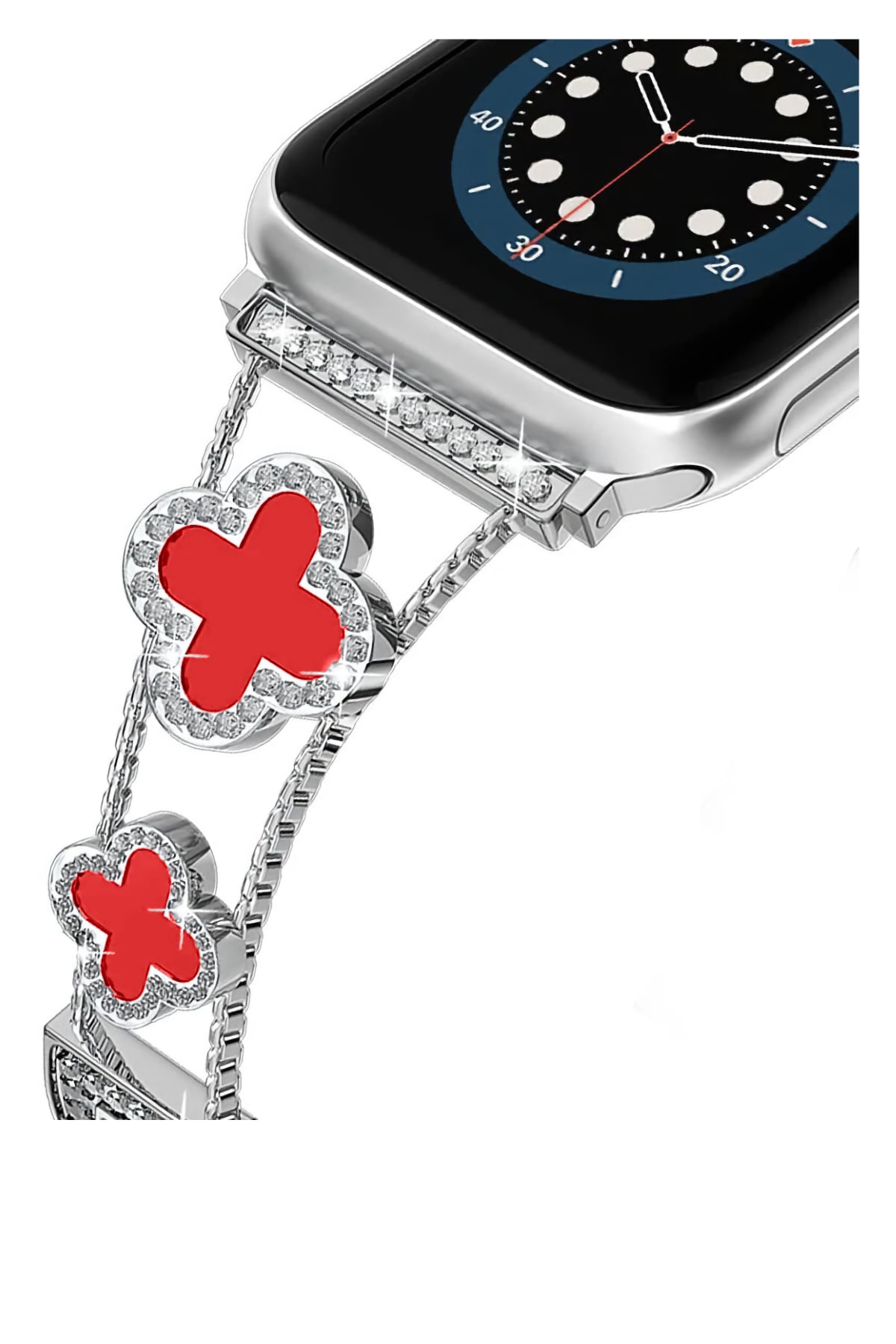 Apple Watch Uyumlu Clovella Metal Kordon Rubina bikordon