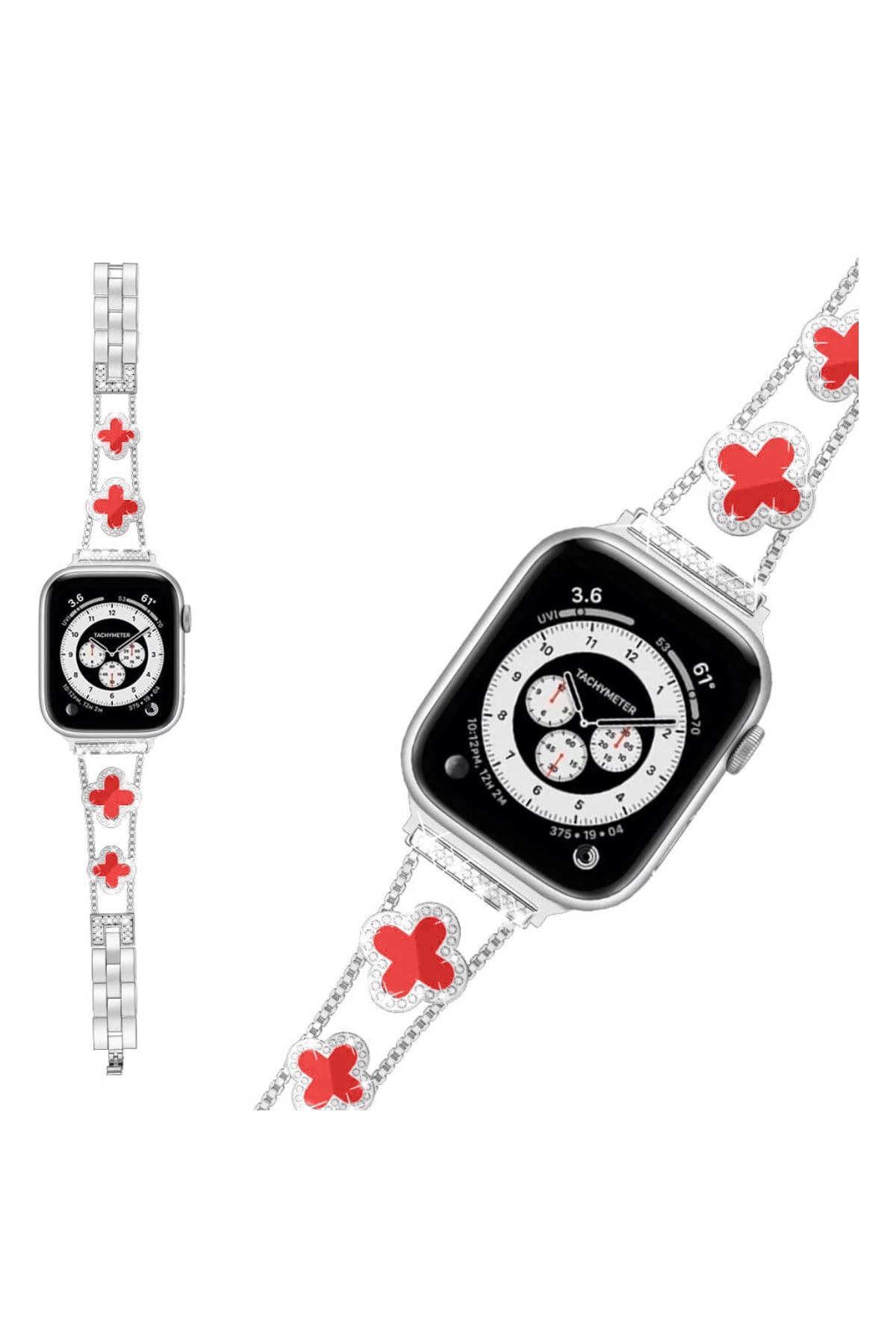 Apple Watch Uyumlu Clovella Metal Kordon Rubina bikordon