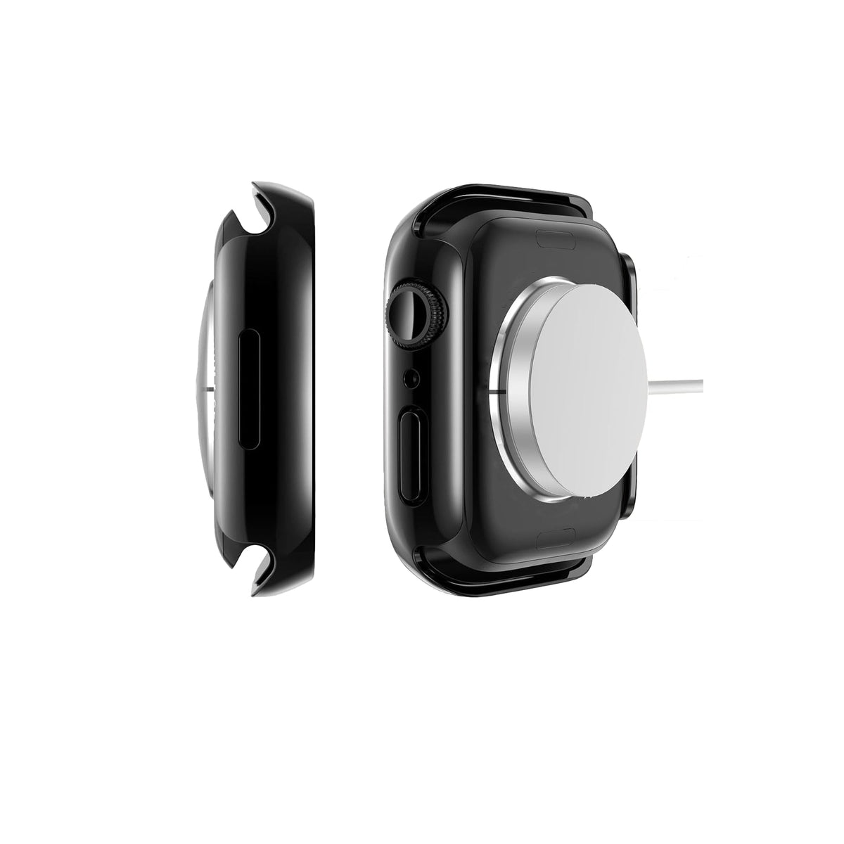 Apple Watch Uyumlu Ekran Koruyucu Jet Siyah Kasa  bikordon
