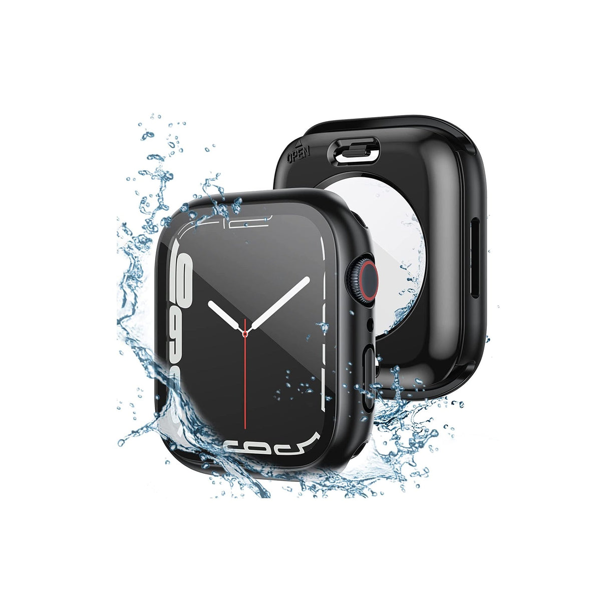 Apple Watch Uyumlu Ekran Koruyucu Kasa Suya Dayanıklı Dark Black  bikordon