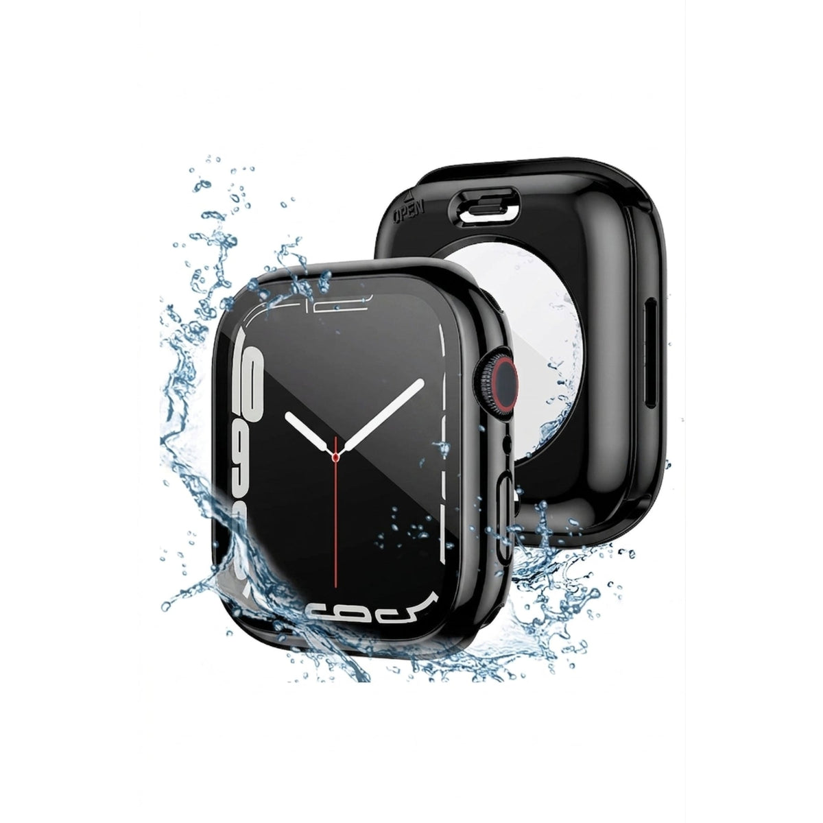 Apple Watch Uyumlu Ekran Koruyucu Kasa Suya Dayanıklı Jet Black bikordon