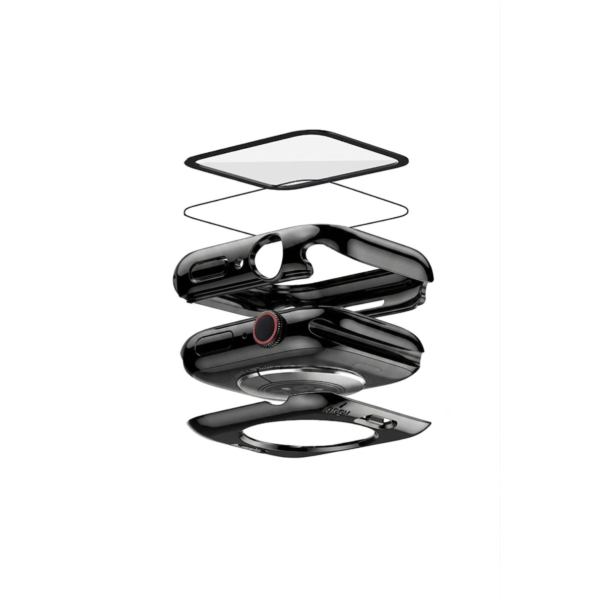 Apple Watch Uyumlu Ekran Koruyucu Kasa Suya Dayanıklı Jet Black bikordon