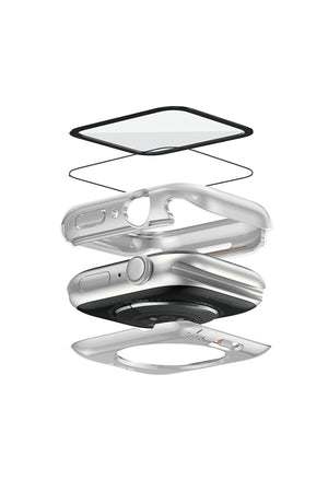 Apple Watch Uyumlu Ekran Koruyucu Kasa Suya Dayanıklı Silver bikordon