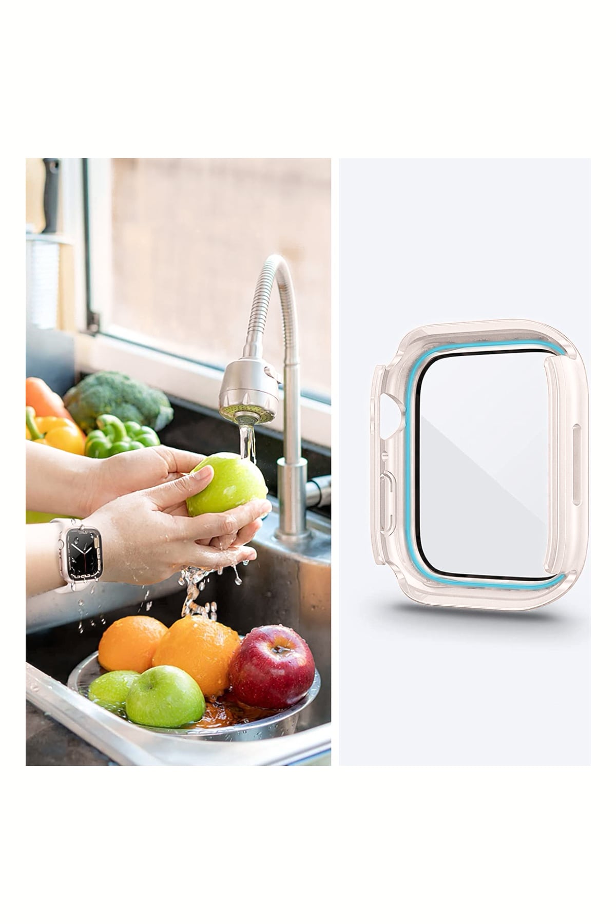 Apple Watch Uyumlu Ekran Koruyucu Kasa Suya Dayanıklı Tearose bikordon
