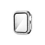 Apple Watch Uyumlu Ekran Koruyucu Taşlı Parlak Kasa Gümüş Gri  bikordon