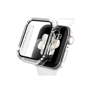 Apple Watch Uyumlu Ekran Koruyucu Taşlı Kasa Şeffaf  bikordon