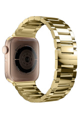 Apple Watch Uyumlu Gloss Loop Çelik Kordon Gold