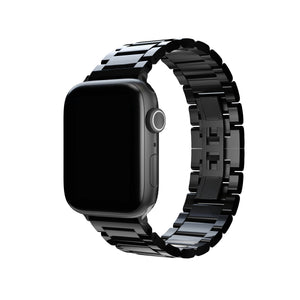 Apple Watch Uyumlu Gloss Loop Çelik Kordon Siyah  bikordon