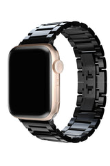 Apple Watch Uyumlu Gloss Loop Çelik Kordon Siyah