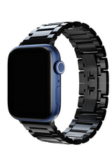 Apple Watch Uyumlu Gloss Loop Çelik Kordon Siyah