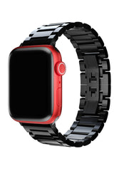 Apple Watch Uyumlu Gloss Loop Çelik Kordon Siyah