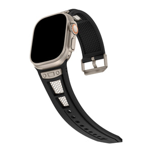Apple Watch Uyumlu Hexagon Loop Silikon Kordon Siyah  bikordon