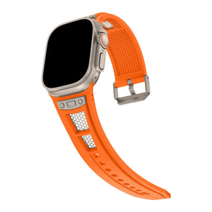 Apple Watch Uyumlu Hexagon Loop Silikon Kordon Turuncu  bikordon