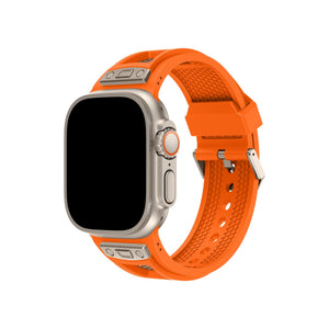 Apple Watch Uyumlu Hexagon Loop Silikon Kordon Turuncu  bikordon