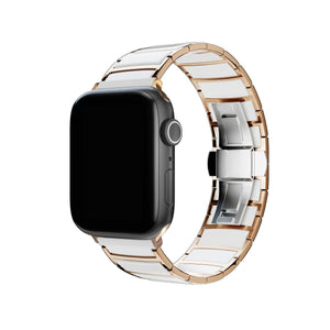 Apple Watch Uyumlu Çelik Seramik Luna Loop Kordon Sitrin  bikordon