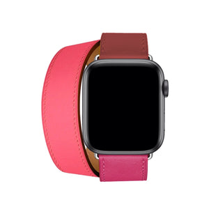 Apple Watch Uyumlu Spiralis Deri Kordon Lavanta Pembe  bikordon