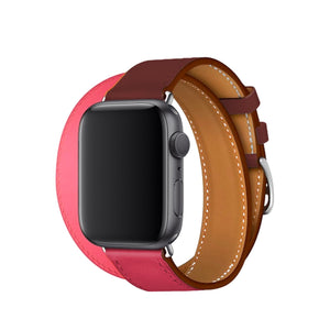 Apple Watch Uyumlu Spiralis Deri Kordon Lavanta Pembe  bikordon