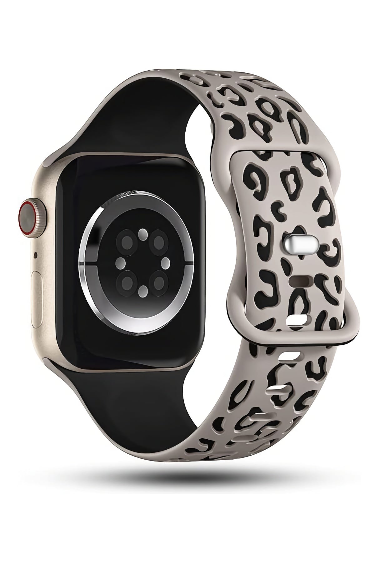 Apple Watch Uyumlu Leoline Silikon Spor Kordon Ivory Noir bikordon