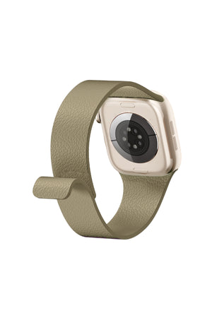 Apple Watch Uyumlu MagFlex Manyetik Silikon Kordon Latte bikordon