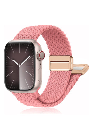 Apple Watch Uyumlu Manyetik Tokalı Örgü Loop Kordon Porcelain Rose bikordon