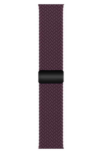 Apple Watch Uyumlu Manyetik Tokalı Örgü Loop Kordon Velvet Cabernet bikordon