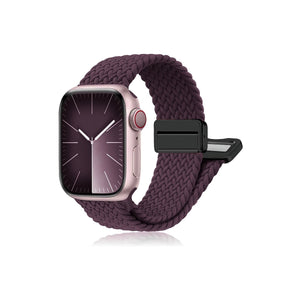 Apple Watch Uyumlu Manyetik Tokalı Örgü Loop Kordon Velvet Cabernet bikordon
