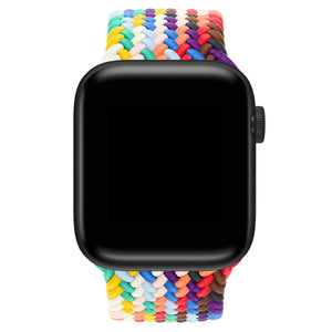 Apple Watch Uyumlu Örgü Loop Kordon Rainbow  bikordon