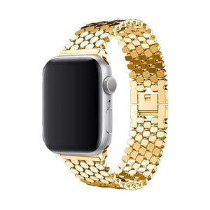Apple Watch Uyumlu Simetro Loop Çelik Kordon Gold  bikordon
