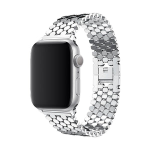 Apple Watch Uyumlu Simetro Loop Çelik Kordon Gümüş Gri  bikordon