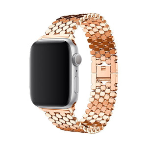 Apple Watch Uyumlu Simetro Loop Çelik Kordon Rose Gold  bikordon
